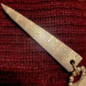 OOAK Industrial Damascus Sharktooth Stainless Steele Pendant